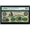 Image 1 : 1860's $3 State Bank of New Brunswick Note PMG 58EPQ