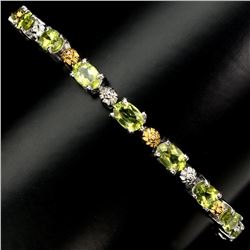 Natural Top Rich Green Peridot 6x4 MM Bracelet