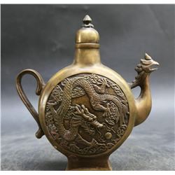 Antique Chinese  Auspicious Dragon & Phoenix Pot