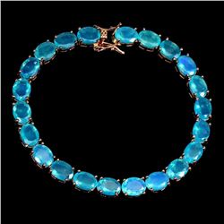 Natural Oval Blue Fire Opal 8x6 MM Bracelet