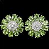 Image 1 : Natural Green Peridot Flower Earrings