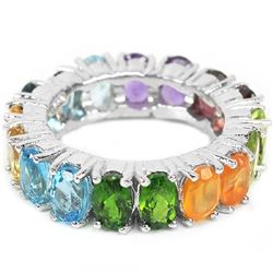 Natural Opal & Multi Gem Eternity Band