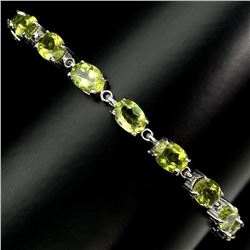 Natural 7x5 MM Rich Green Peridot Bracelet