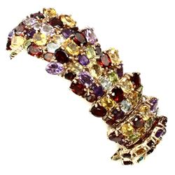 Natural Amethyst Citrine Garnet Peridot 447 Ct Bracelet