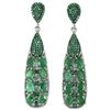 Image 1 : NATURAL GREEN EMERALD PEAR Two Tone Earrings