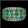 Image 1 : Natural Top Green Emerald & Garnet Ring
