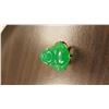 Image 1 : Hand Carved 12 Ct Jade Buddha Ring Mounted In 14 kt.