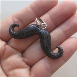 Natural Hand Carved Mustache Pendant