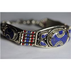 Tibet Hand Made Lapiz Lazuli & Coral Bracelet