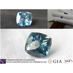 Blue-Green Sapphire, handcrafted premium,GIA 1.85 ct