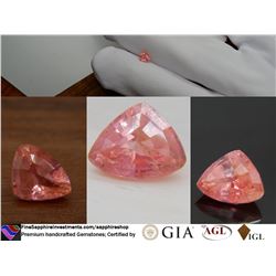 Padparadscha Vivid Sunset Sapphire, unheated 0.80 ct