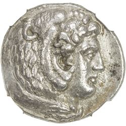 MACEDONIAN KINGDOM: Alexander III, the Great, 336-323, AR tetradrachm, Arados. NGC EF