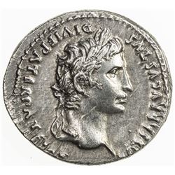 ROMAN EMPIRE: Augustus, 27 BC-14 AD, AR denarius (3.74g), Lugdunum. EF