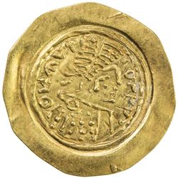 LOMBARDS: uncertain king, ca 7th century, AV tremissis (1.28g). EF