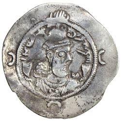 SASANIAN KINGDOM: Varahran (Vahram) VI, 590-591, AR drachm (3.92g), ST (Istakhr), year 1. VF
