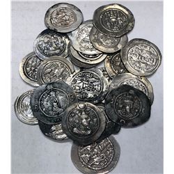 SASANIAN KINGDOM: LOT of 21 silver drachms