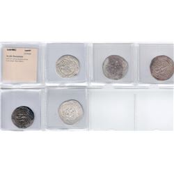 ARAB-SASANIAN: LOT of 5 silver drachms