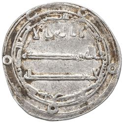 ABBASID: al-Ma'mun, 810-833, AR dirham (2.94g), Madinat Arran, AH215. VF