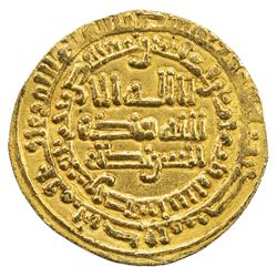 ABBASID OF YEMEN: al-Mu'tadid, 892-902, AV dinar al-mutawwaq (2.92g), San'a, AH283. EF