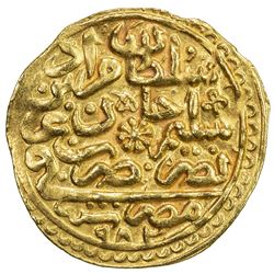 OTTOMAN EMPIRE: Murad III, 1574-1595, AV sultani (3.48g), Misr, AH982. EF