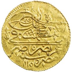 EGYPT: Ahmed III, 1703-1730, AV eshrefi (sultani) (3.48g), Misr, AH1115. EF-AU