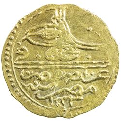 EGYPT: Mahmud II, 1808-1839, AV zeri mahbub (2.36g), Misr, AH1223 year 1. AU