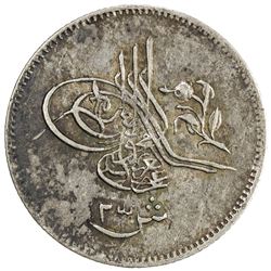 EGYPT: Abdul Aziz, 1861-1876, AR 2 1/2 qirsh, Misr, AH1277 year 9. EF