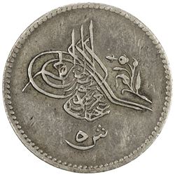 EGYPT: Abdul Aziz, 1861-1876, AR 5 qirsh, Misr, AH1277 year 4. VF-EF