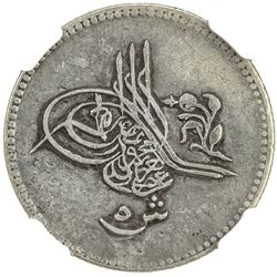 EGYPT: Abdul Aziz, 1861-1876, AR 5 qirsh, Misr, AH1277 year 10. NGC EF