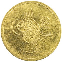 EGYPT: Abdul Hamid II, 1876-1909, AV 10 qirsh, Misr, AH1293 year 17. BU