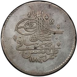 TRIPOLI: Abdul Hamid I, 1774-1789, AR kurush (40 para), Tarabulus Gharb (Trablus), AH1187. PCGS EF