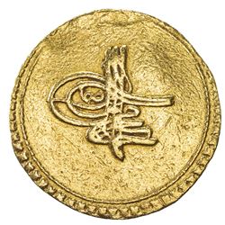 TURKEY: Ahmed III, 1703-1730, AV sultani (findik) (3.46g), Islambul, AH1115. VF