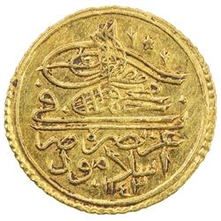 TURKEY: Mahmud I, 1730-1754, AV zeri mahbub (2.59g), Islambul, AH1143. EF-AU