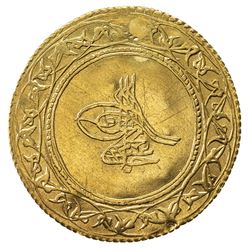 TURKEY: Abdul Hamid I, 1774-1789, AV 1 1/2 altin (4.96g), Islambul, AH1187 year 3. VF