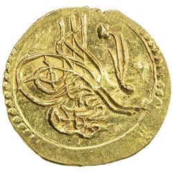 TURKEY: Mahmud II, 1808-1839, AV rubiye (0.83g), Kostantiniye, AH1223 year 5. UNC