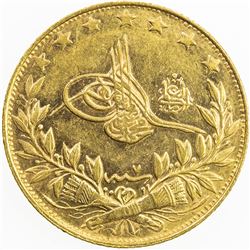 TURKEY: Mehmet V, 1909-1918, AV 100 Kurush, Kostantiniye, AH1327 year 7. AU