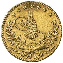 TURKEY: Mehmet VI, 1918-1924, AV 25 kurush, Kostantiniye, AH1336 year 5. VF-EF