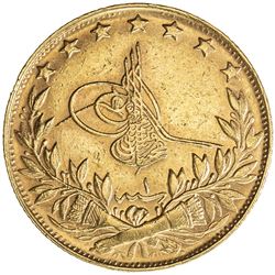 TURKEY: Mehmet VI, 1918-1924, AV 100 kurush, Kostantiniye, AH1336 year 1. EF