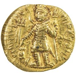 KUSHAN: Vasu Deva I, ca. 191-230+, AV dinar (7.92g). VF-EF