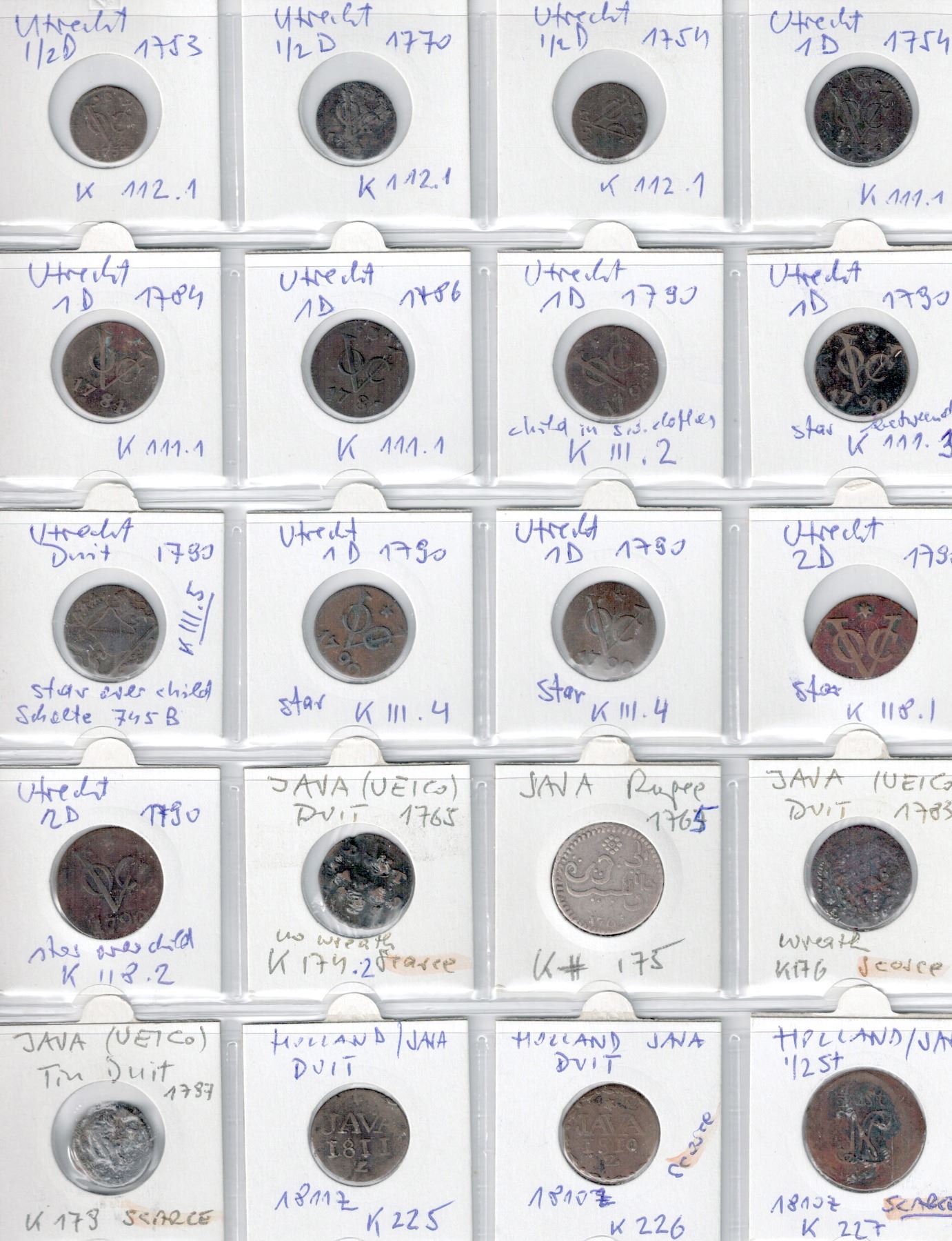 JAVA: LOT of 40 copper, 2 tin, and 1 silver coins - Stephen Album Rare ...