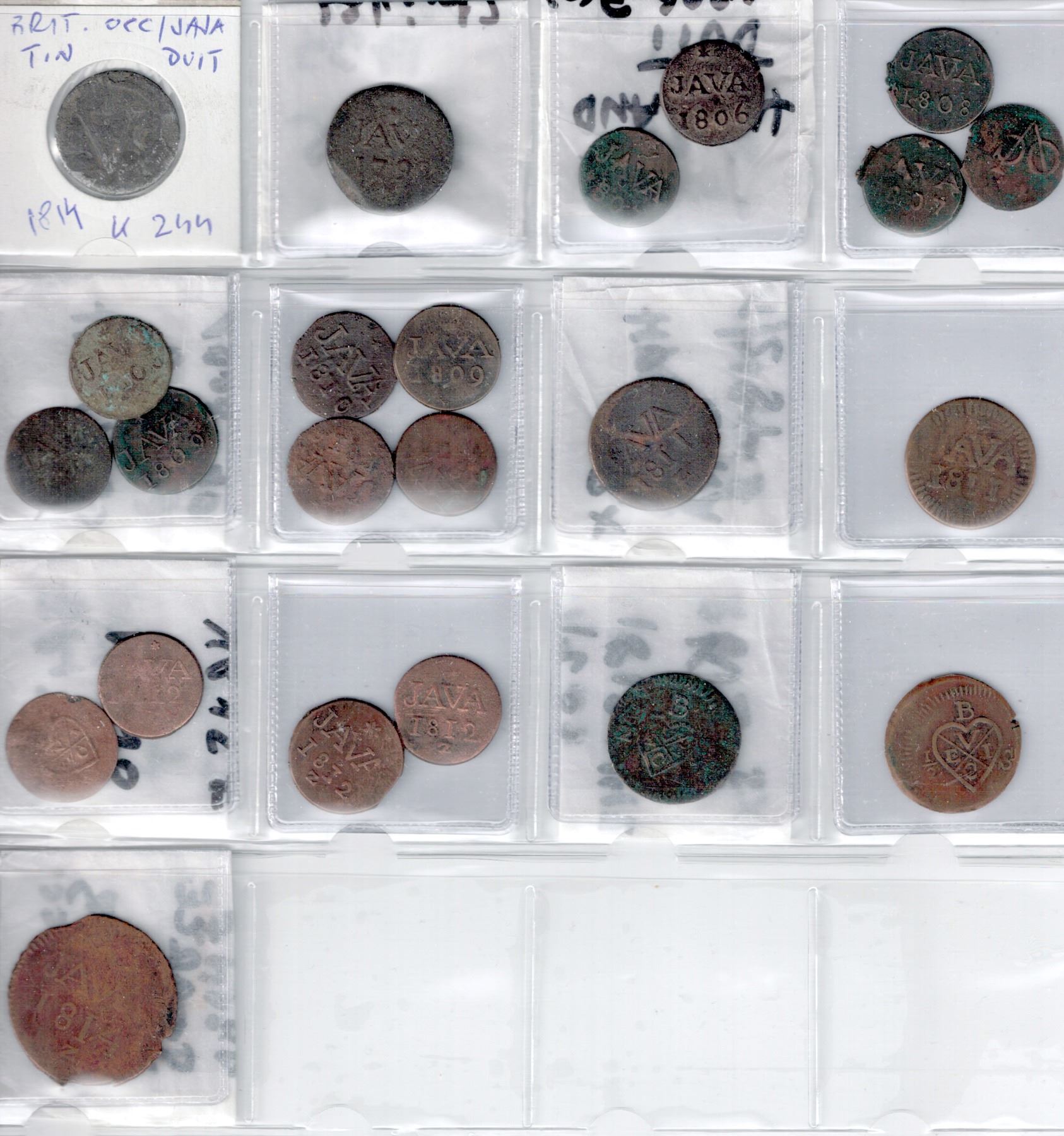 JAVA: LOT of 40 copper, 2 tin, and 1 silver coins - Stephen Album Rare ...