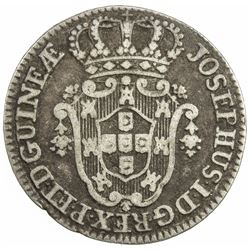 ANGOLA: Jose I, 1750-1777, AR 4 macutas, 1762. F-VF