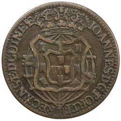 ANGOLA: Joao, as Prince Regent, 1799-1816, AE 1/2 macuta, 1814. VF