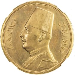 EGYPT: Fuad, as King, 1922-1936, AV 500 piastres, 1932/AH1351. NGC PF64