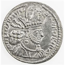 SASANIAN KINGDOM: Shahpur (Sabuhr) II, 309-379, AR drachm (3.58g), NM, ND. VF-EF
