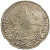 Image 1 : EGYPT: Abdul Hamid II, 1876-1909, AR 20 qirsh, Misr, AH1293-W year 10. NGC AU55