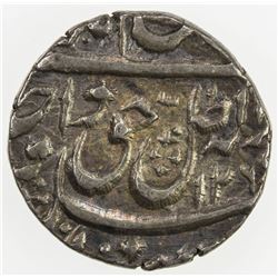 AWADH: Wajid Ali Shah, 1847-1856, AR 1/4 rupee (2.79g), Lucknow, AH126(9?). VF-EF