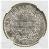 Image 2 : BRITISH INDIA: Victoria, Queen, 1837-1876, AR 1/4 rupee, 1840(b&c). NGC MS63