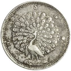 BURMA: Mindon, 1853-1858, AR kyat (rupee), CS1214. VF