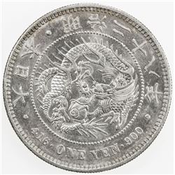 JAPAN: Meiji, 1868-1912, AR yen, year 28 (1895). AU